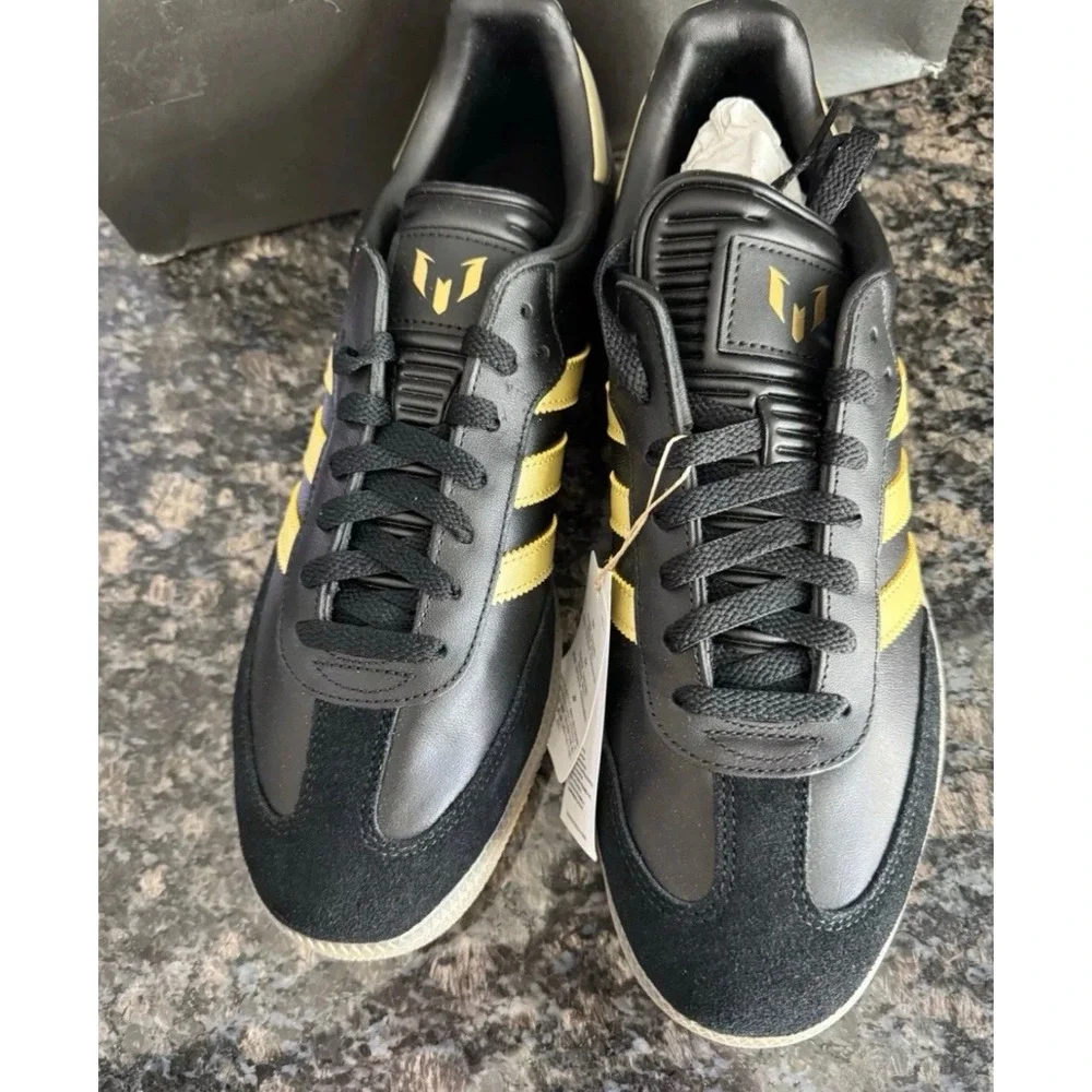 Adidas Samba Messi Core Black Gold Metallic IH8159 Mens 11 lady 12 Soccer Shoes